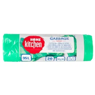 HOME KITCHEN Σακούλες Απορριμμάτων με Χερούλια 35lt 20 Τεμάχια