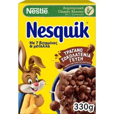 Nestlé NESQUIK® Παιδικά Δημητριακά Πρωινού Ολικής Άλεσης με Σοκολατένια Γεύση 330g