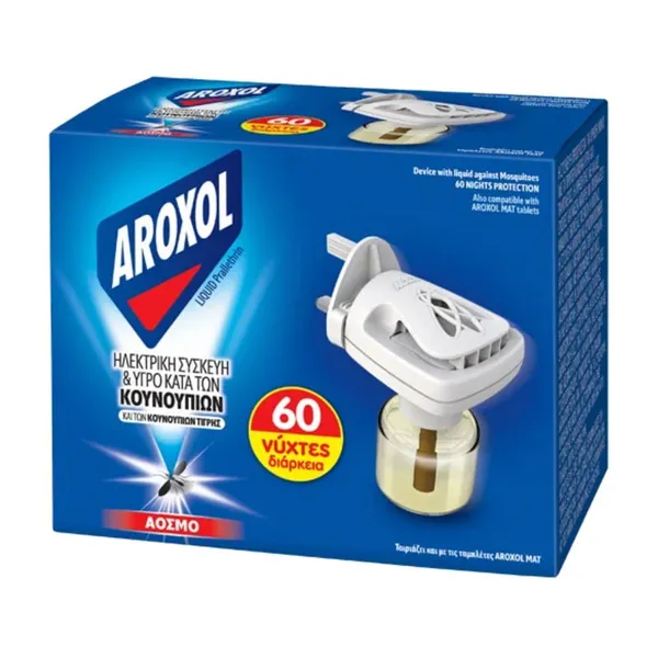 AROXOL ηλεκτρική συσκευή κατά των κουνουπιών με 1 υγρό ανταλλακτικό 45ml