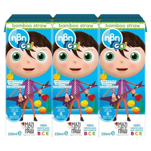 ΗΒΗ GO Φρουτοποτό Blue 6x250ml