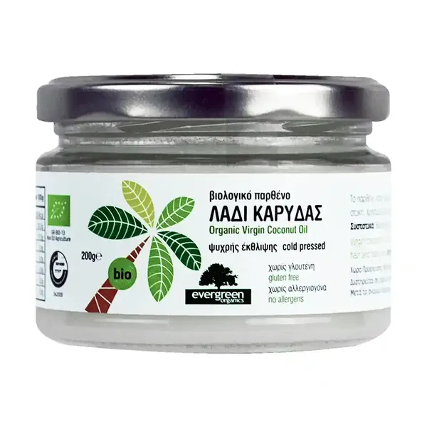 Evergreen Organics Λάδι Καρύδας Παρθένο Βιολογικό 200γρ.