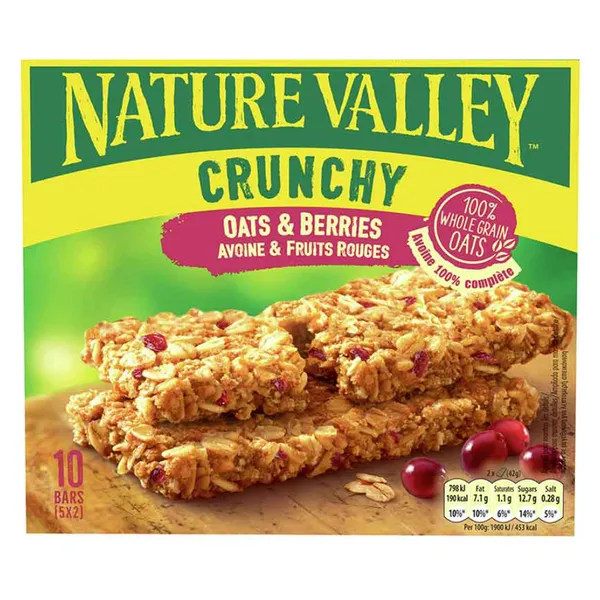 Crunchy Μπάρες Δημητριακών Oats & Berries 5 x 42 gr