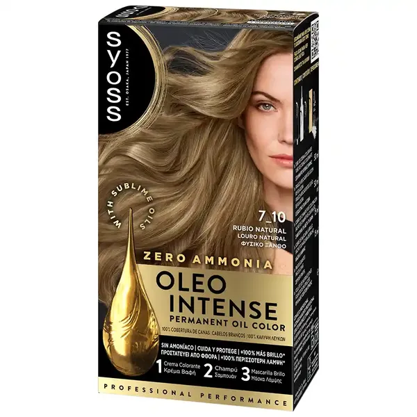Syoss Oleo Intense Μόνιμη Κρέμα Βαφή Μαλλιών 7-10 Φυσικό Ξανθό