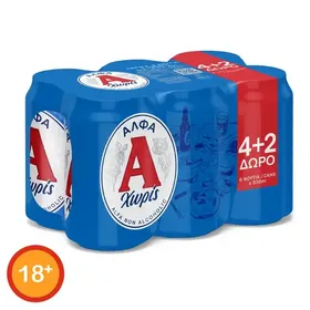 Άλφα Μπίρα Χωρίς Αλκοόλ Κουτί (6x330ml) 5+1 Δώρο