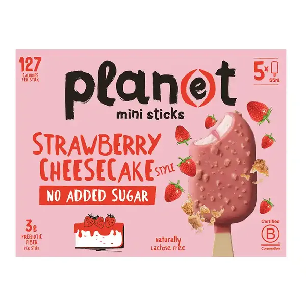Plan(e)t Παγωτό Strawberry Cheesecake No Added Sugar 5x45γρ./55ml.