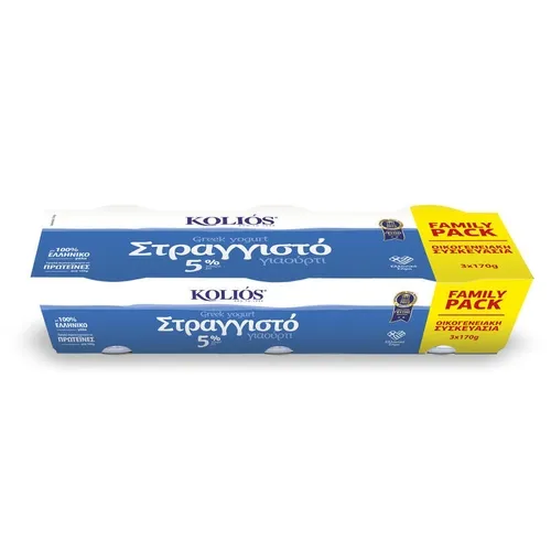Στραγγιστό γιαούρτι KOLIOS 3x170gr 2% ή 5%