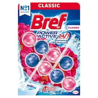 Bref Wc Power Active Μπλοκ Τουαλέτας Flower 2x50γρ.