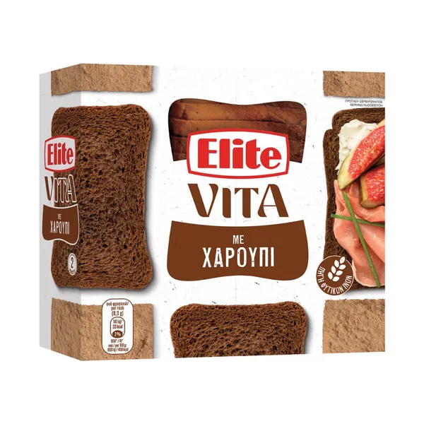 Elite Vita Φρυγανιές με Χαρούπι 250g