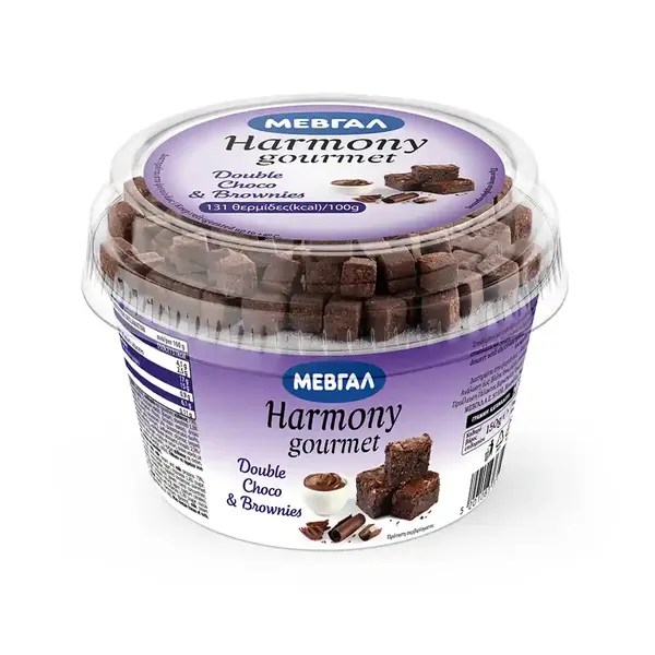Μεβγάλ Harmony Gourmet Επιδόρπιο Γιαουρτιού Double Choco & Brownies 1% Λιπαρά 160γρ.