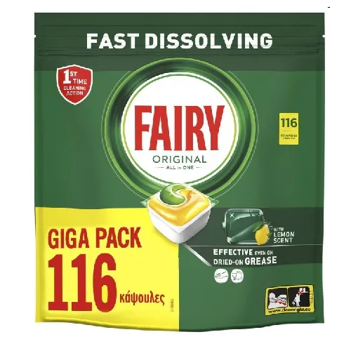 Fairy Original All in One Λεμόνι 116 τμχ
