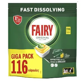 Fairy Original All in One Λεμόνι 116 τμχ