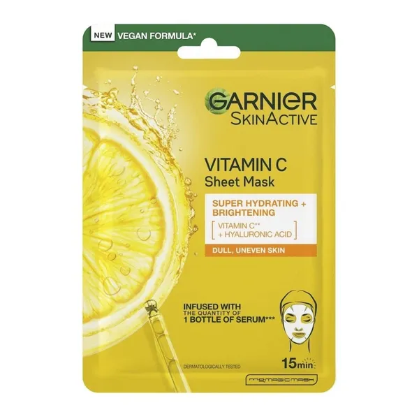 GARNIER Υφασμάτινη Μάσκα Vitamin C για Λάμψη και Ενυδάτωση...