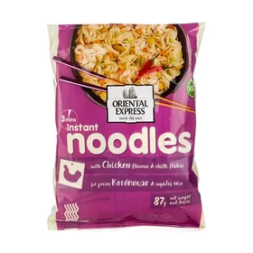 ORIENTAL EXPRESS Instant Noodles με γεύση Κοτόπουλο & Νιφάδες Τσίλι Vegan 87g