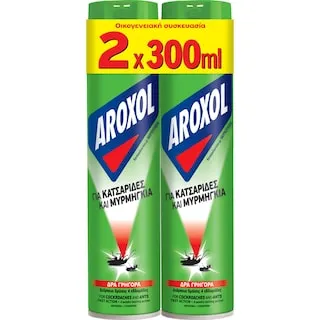 AROXOL Εντομοκτόνο Spray Κατσαρίδες Μυρμήγκια 2x300ml