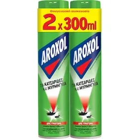 AROXOL Εντομοκτόνο Spray Κατσαρίδες Μυρμήγκια 2x300ml