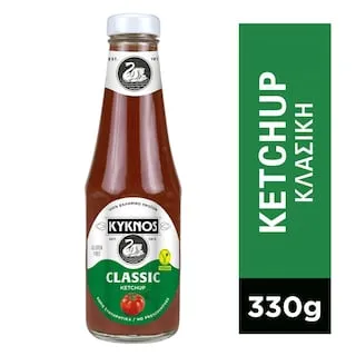 ΚΥΚΝΟΣ Κέτσαπ Απλό Γυάλινη Φιάλη 330 gr