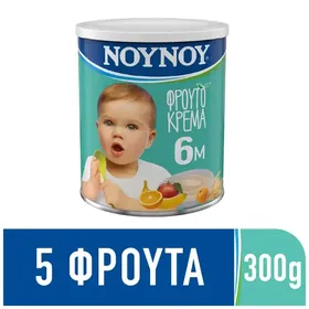 Νουνού Φρουτόκρεμα 5Φρούτων 6+Μηνών 300γρ.