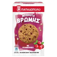 Παπαδοπούλου Μπισκότα Βρώμης Με Κράνμπερι 155gr