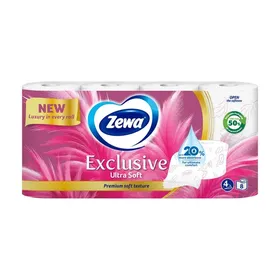 ZEWA Exclusive Χαρτί Υγείας Ultra Soft 4 Φύλλων 8τεμ 888g