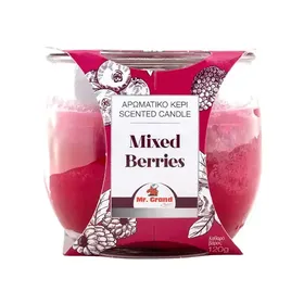 MrGrand Αρωματικό Κερί Mix Berries Σε Γυάλινο Ποτήρι Διαφανές Στρογγυλό 120γρ.