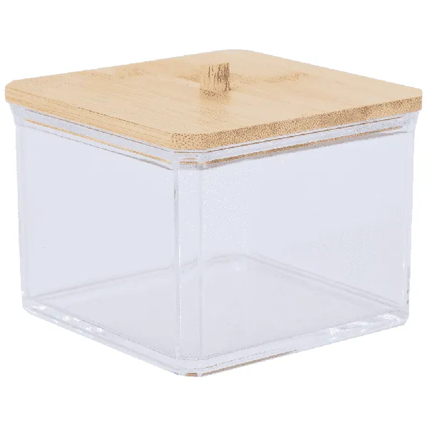 Home Comfort Πλαστική Θηκή Τετράγωνη Με Bamboo Καπάκι