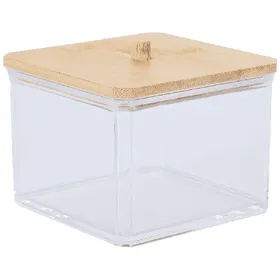 Home Comfort Πλαστική Θηκή Τετράγωνη Με Bamboo Καπάκι