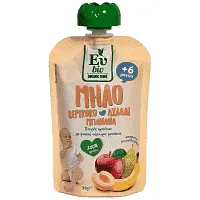 Ευ Bio Organic Food Πουρές Φρούτων Βερίκοκο-Αχλάδι-Μπανάνι 90gr