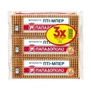 Παπαδοπούλου Πτι Μπερ Μπισκότα 3x225gr Οικογενειακή Συσκευασία