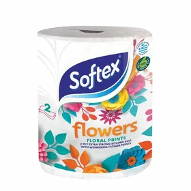 Softex Χαρτί Κουζίνας Flowers 2Φυλλών 450γρ. 1τεμ.