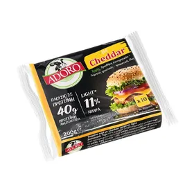 Τηγμένο Τυρί ADORO με Τσένταρ Light σε φέτες 200g