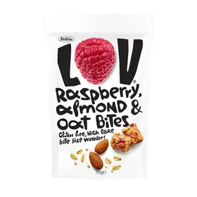 Pellito Lov Μπουκιές Βρώμης Rasberry & Αμύγδαλα Χωρίς Γλουτένη 70γρ.