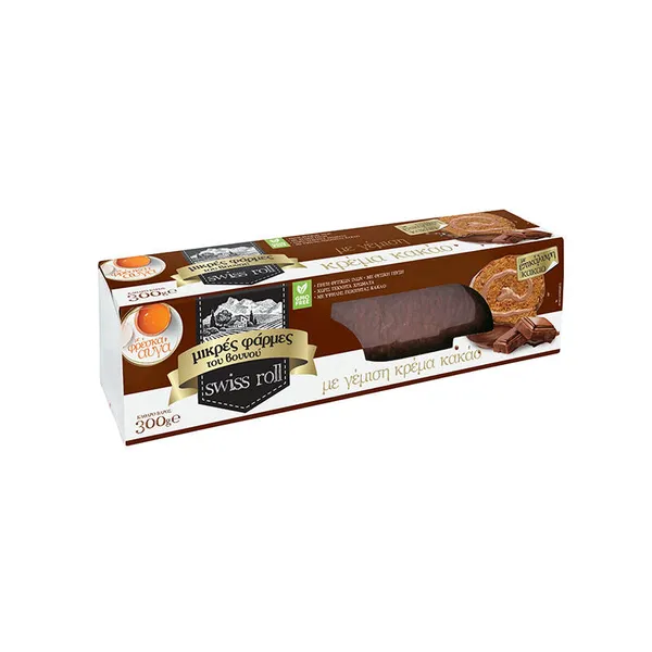 κέικ swiss roll με επικάλυψη κακάο 300γρ.