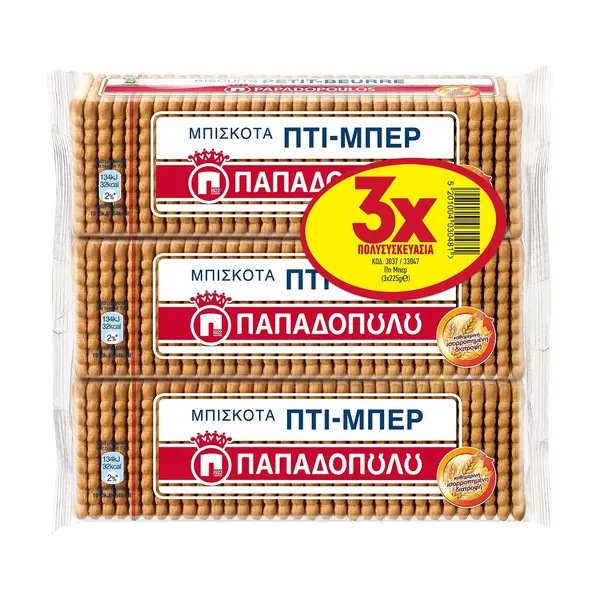 ΠΑΠΑΔΟΠΟΥΛΟΥ Πτι Μπερ Μπισκότα 3x225g