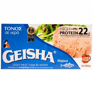 Geisha Τόνος Σε Νερό 2Χ160gr (Στρ.Βάρος 224gr)