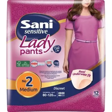 Ελαστικά εσώρουχα μιας χρήσης Sani Sensitive Lady Pants No2 Μedium 12
