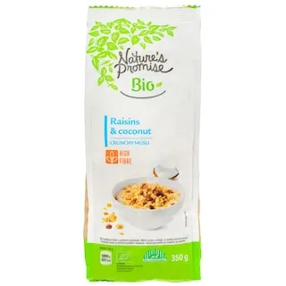 NATURES PROMISE BIO Μούσλι Bio Σταφίδες Καρύδα 350g