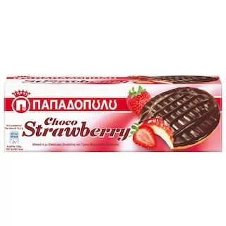 ΠΑΠΑΔΟΠΟΥΛΟΥ Μπισκότα Μαρμελάδα Φράουλα Σοκολάτα 150g