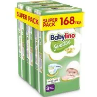 Πάνες Babylino Sensitive Super Pack No 3 4-9 Kg 3 Pack 168 Τεμ