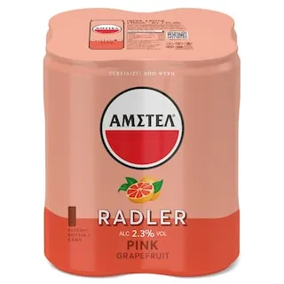 AMSTEL Μπύρα Radler Pink Grapefruit Κουτί 4x330ml