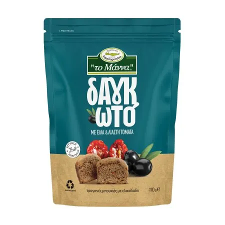 Το Μάννα Δαγκωτό Παξιμάδι με Ελιά & Λιαστή Ντομάτα 110g