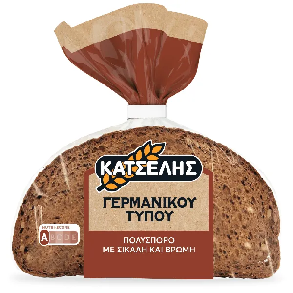Κατσέλης Ψωμί Γερμανικό Πολύσπορο Σίκαλης & Ηλιόσπορου 500gr
