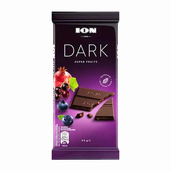 ΙΟΝ Σοκολάτα Dark Super Fruits 90gr