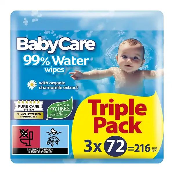Μωρομάντηλα BabyCare 99% Water Triple Pack 3x72τεμ.