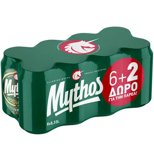 MYTHOS μπύρα 330ml 6+2 Δώρο