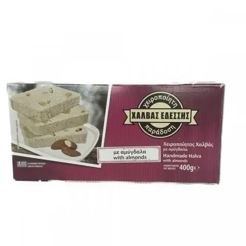 Χειροποίητος χαλβάς 400γρ • με αμύγδαλα / με κακάο, αμύγδαλο & σταφίδα