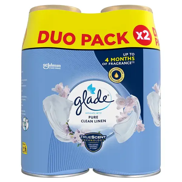 Glade Αρωματικό Χώρου Ανταλλακτικό Αυτόματης Συσκευής Ψεκασμού Pure Clean Linen 2x269ml.