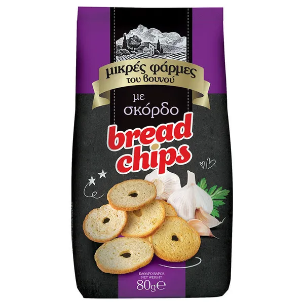 ΜΙΚΡΕΣ ΦΑΡΜΕΣ ΤΟΥ ΒΟΥΝΟΥ Chips Σκόρδο 80γρ