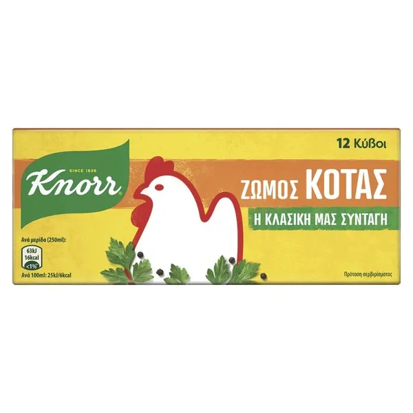 KNORR ζωμός 12τεμ 120γρ • κότας / βοδινού / λαχανικών