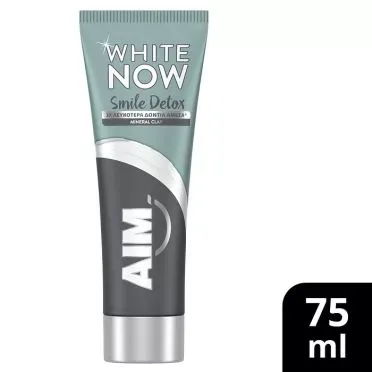 AIM Οδοντόκρεμα White Now Smile Detox Charcoal 75ml