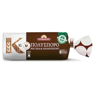 ΚΑΡΑΜΟΛΕΓΚΟΣ Ψωμί Τοστ Πολύσπορο με Chia Λιναρόσπορο 500g